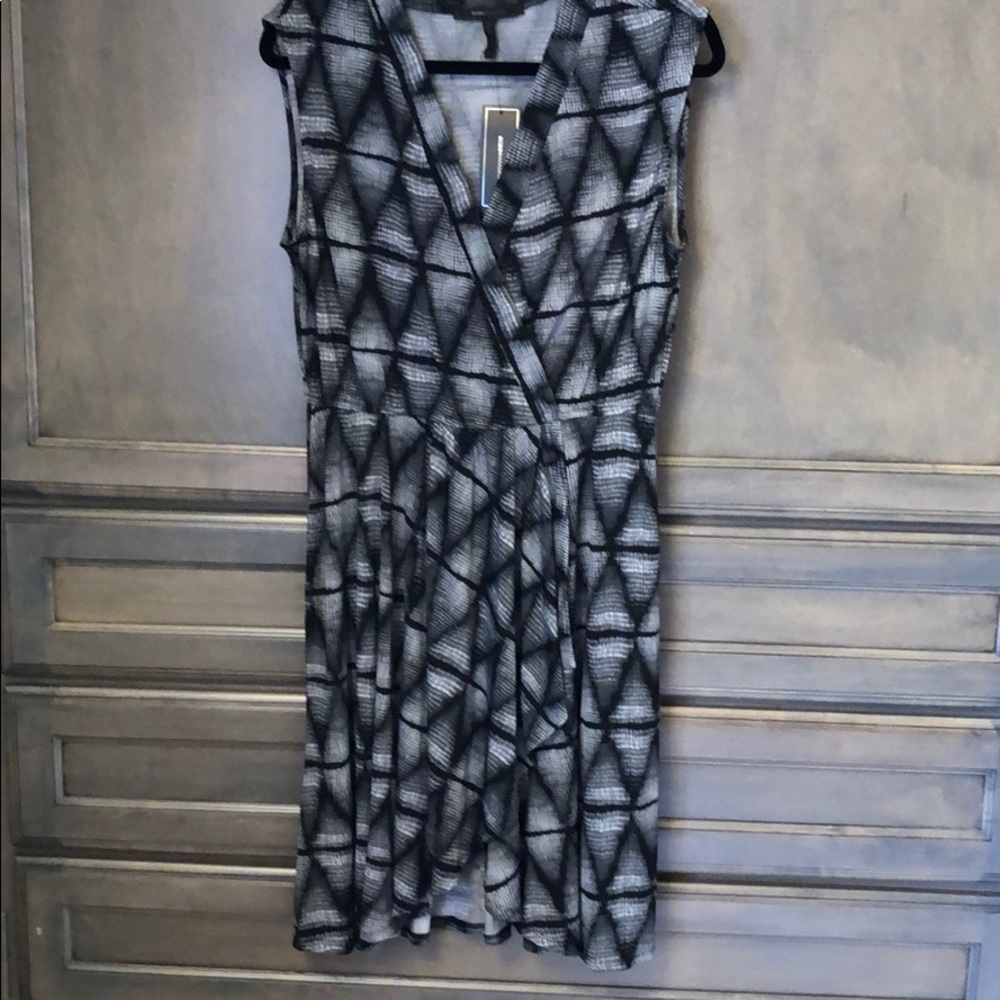 BCBG geometric print, wrap dress